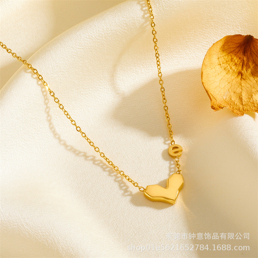 Wholesale Chinese Style Blessing Character To Attract Wealth and Fortune 18K Gold Plated Anti-allergic Titanium Steel Non-fading Necklaces